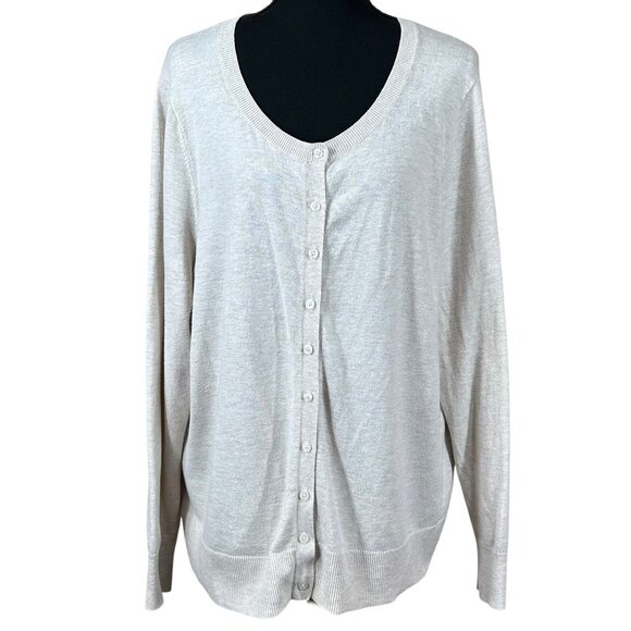 Old Navy White Long Sleeve Cotton Viscose Button Cardigan Sweater Size XXL - Picture 1 of 7